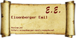 Eisenberger Emil névjegykártya